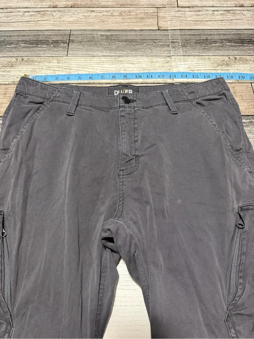 DU/ER Live Free Adventure Cargo Pants Men’s 34x32 Gray Ankle Drawstrings